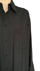 Balenciaga Black Cotton Plisse Shirt Dress - 36 / US 4