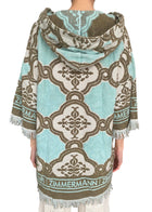 Zimmermann Green Cotton Terry Jacquard Fringe Mini Dress  - 1 / S-M / US 4-6