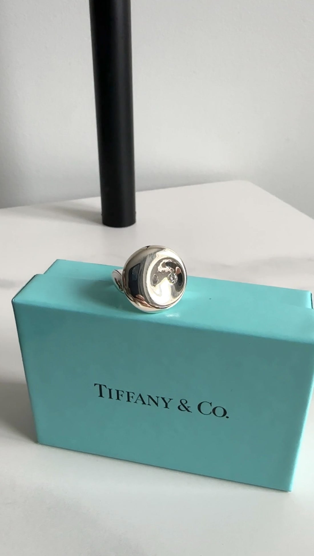 Tiffany & Co. x Elsa Peretti Sterling Silver Diamond Full Circle Ring
