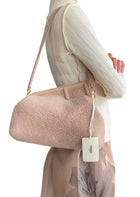 Fendi First Medium Light Beige Shearling Teddy Frame Bag