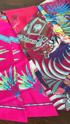 Hermes Brazil Silk Maxi Twilly Fuchsia, Green, Turquoise