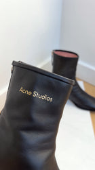 Acne Studios Black Leather Soft Bertine Ankle Boots - 37