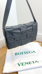 Bottega Veneta Grey Leather Woven Cassette Bag