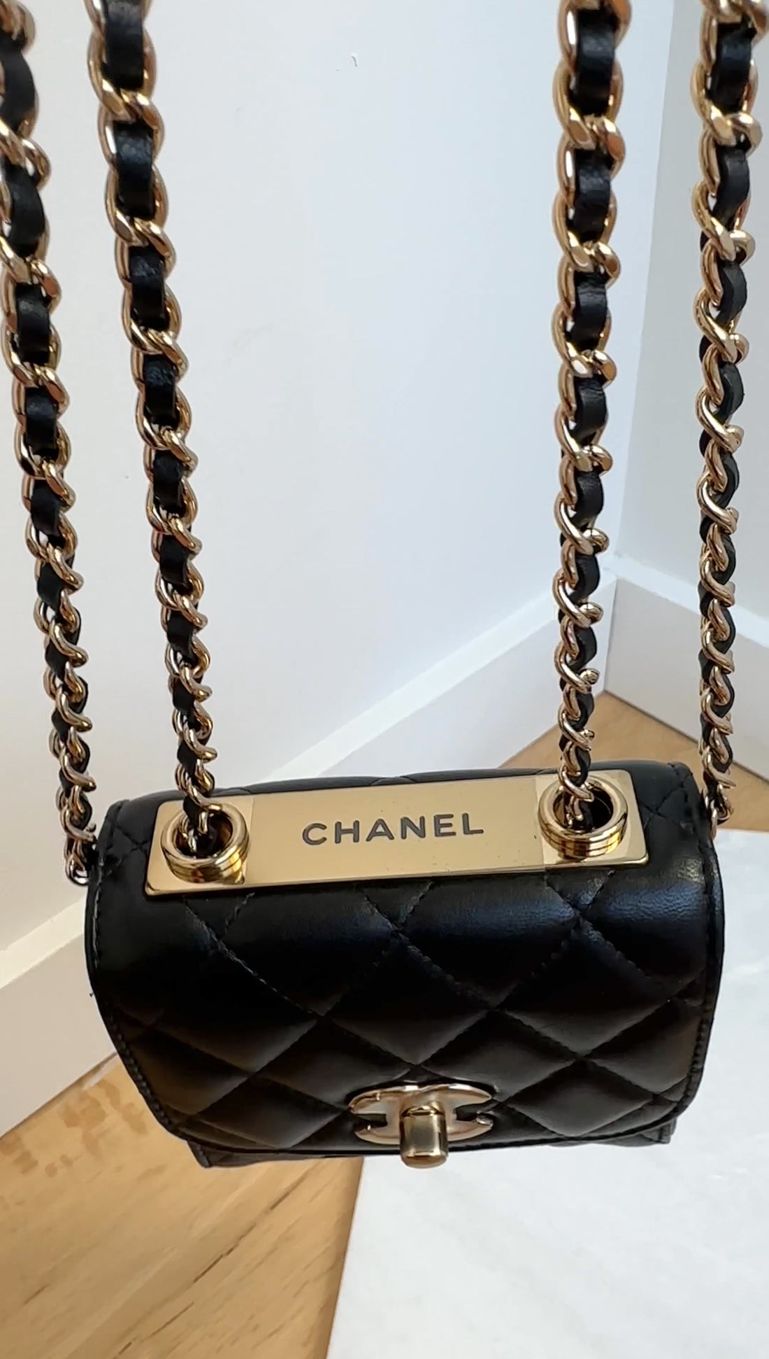 Chanel Black Quilted Mini Trendy CC Crossbody Flap Bag