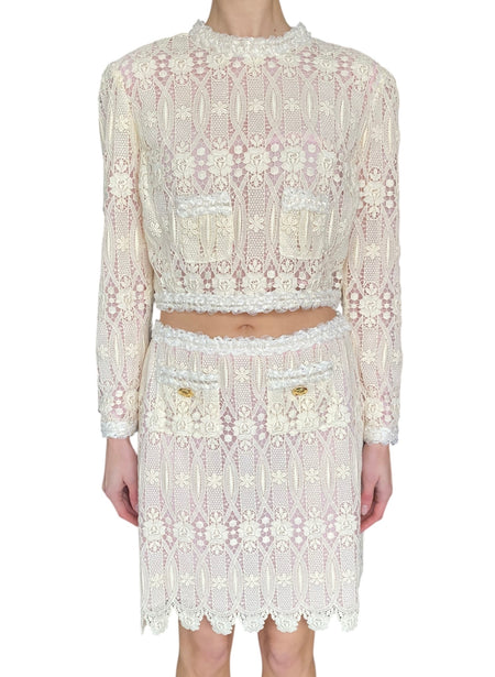 Giambattista Valli Ivory Lace 2-piece Skirt Set - IT 44 / US 8