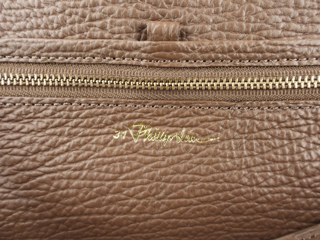 3.1 Philip Lim Taupe Grained Leather Pashli Two Way Satchel Bag