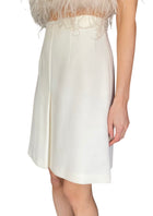 Giambattista Valli Ivory Crepe A-Line Midi Skirt - IT 38 / XXS / US 2
