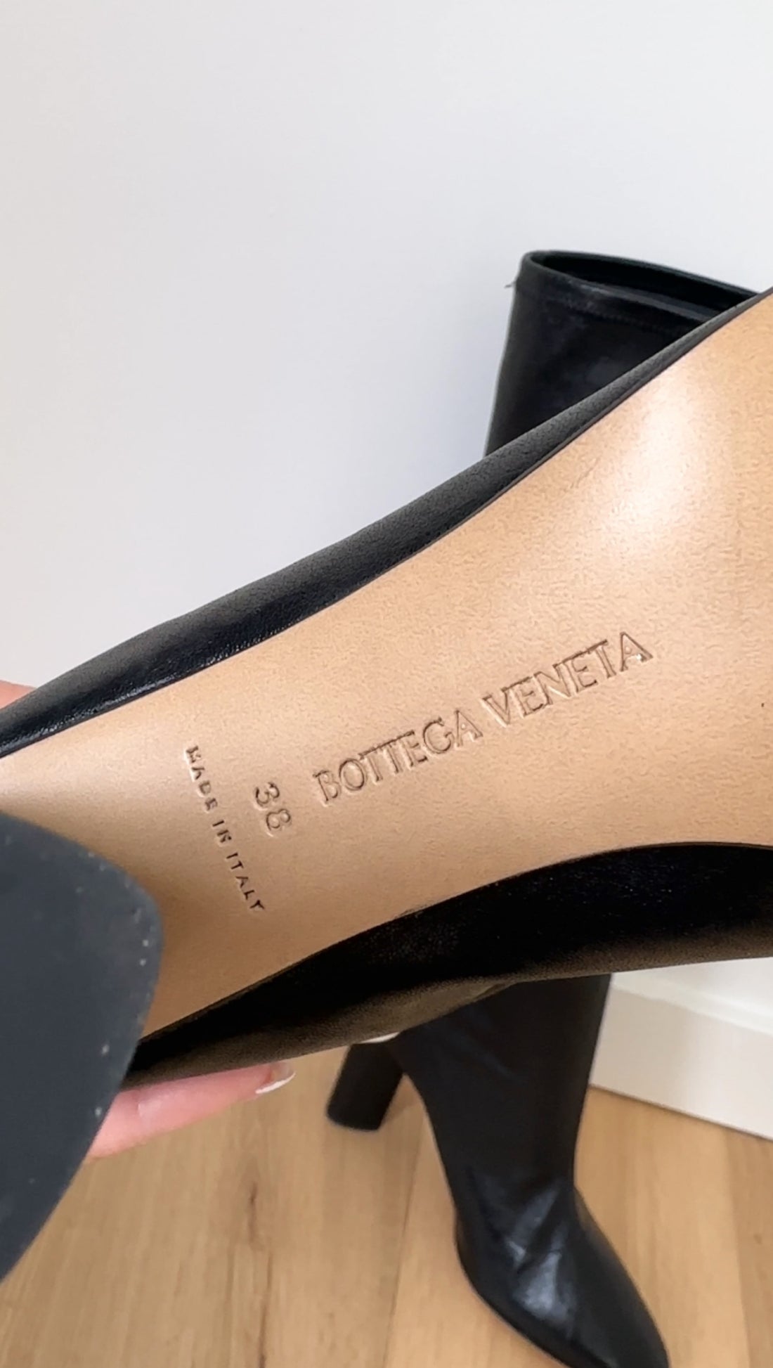 Bottega Veneta Black Nappa Stretch Leather Tall Boots - 38