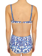 Dolce & Gabbana Majolica Print 3-Piece Bikini Short Kaftan Set - US 2