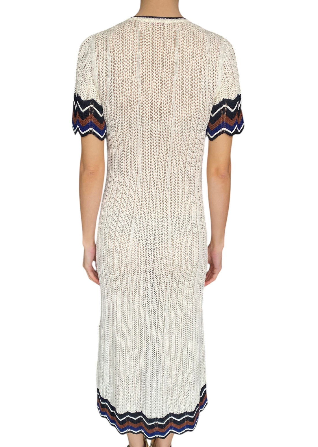 Eres Ivory Luna Striped Crochet Maxi Dress - S / US 4-6