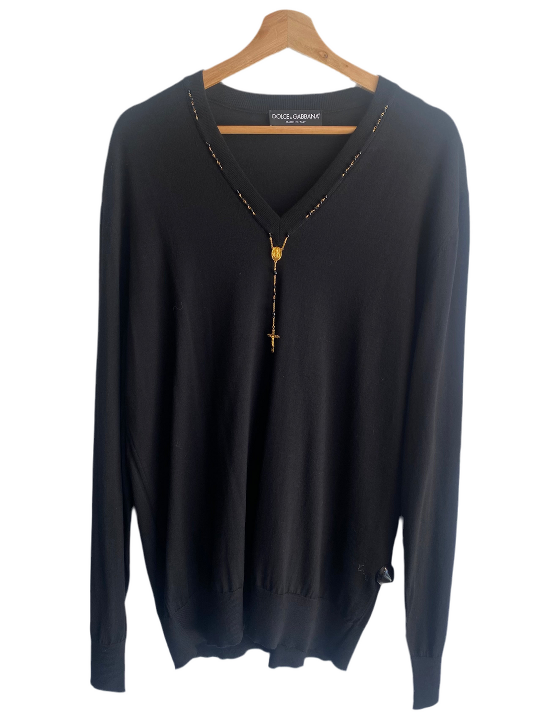 Dolce & Gabbana Black Rosary Knit - 48
