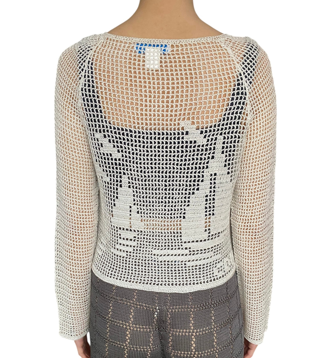 Calle Del Mar White Nautical Crochet Cardigan - L / US 6