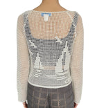 Calle Del Mar White Nautical Crochet Cardigan - L / US 6