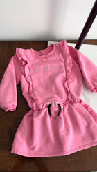 Givenchy Girls Pink Ruffle Logo Sweatshirt Dress - 18M