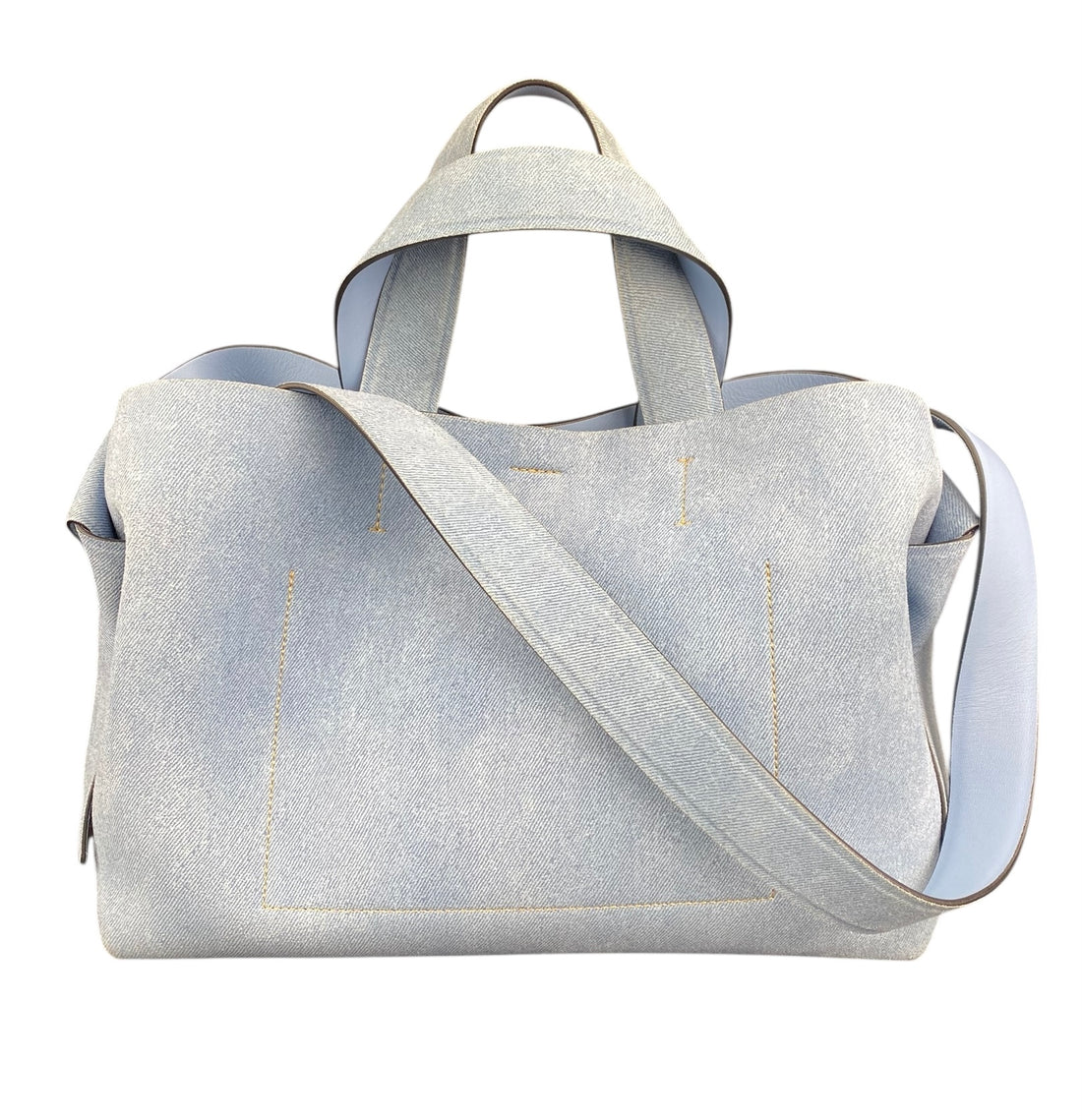 Acne Studios Blue Denim Suede Large Musubi Tote Bag