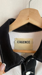 L’ Agence Black and White Denim Jacket