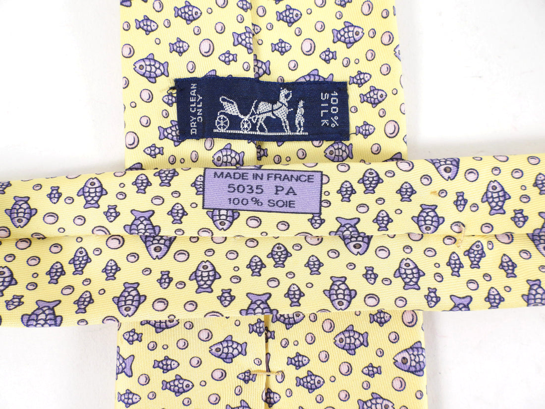 Hermes Vintage Silk Twill Pattern Tie