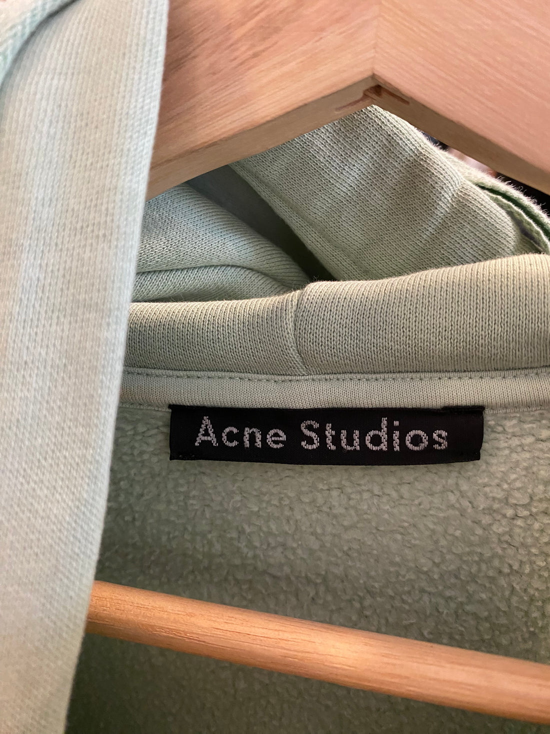 Acne Studios Mint Green Logo Hoodie - M