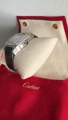 Cartier Santos 100 Stainless Steel Alligator Band Automatic Watch 2878