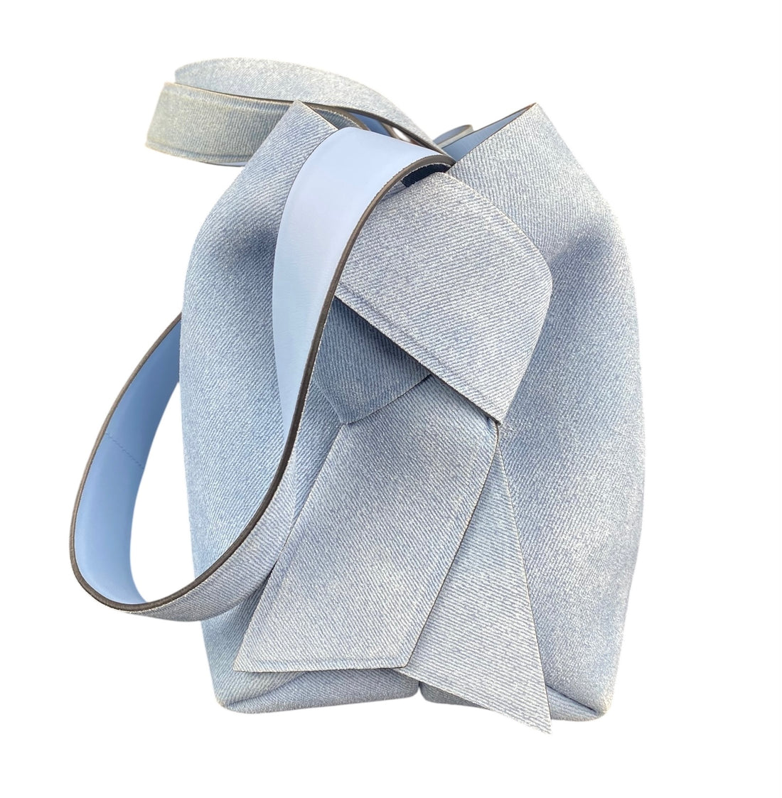 Acne Studios Blue Denim Suede Large Musubi Tote Bag