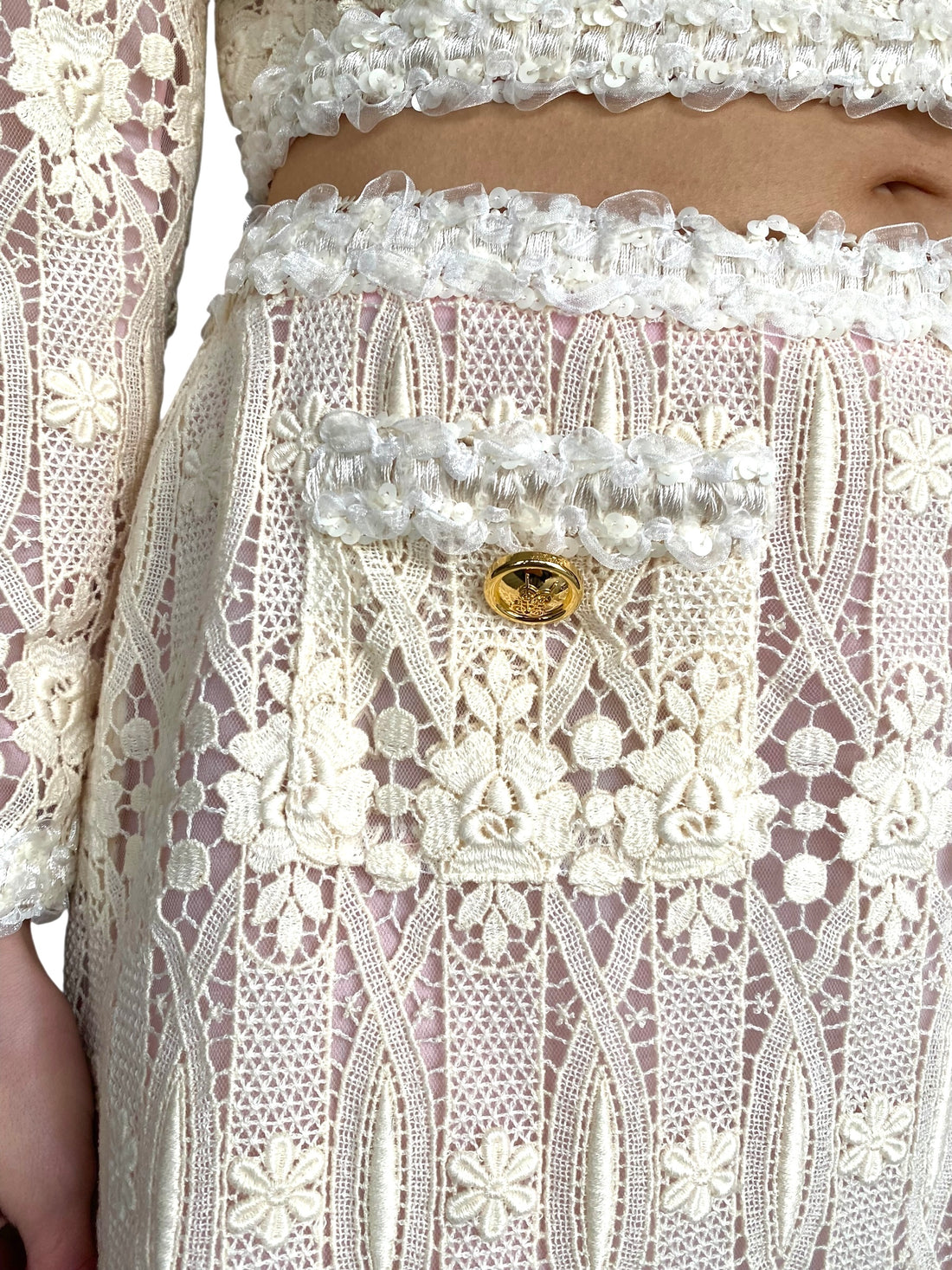 Giambattista Valli Ivory Lace 2-piece Skirt Set - IT 44 / US 8