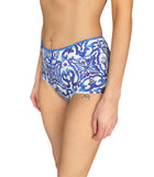 Dolce & Gabbana Majolica Print 3-Piece Bikini Short Kaftan Set - US 2