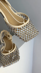 Bottega Veneta Ivory Crystal Embellished Ballet Flats - 37