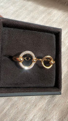 Hermes Filet D’Or 18k Rose Gold Diamond Double Ring Large Size - 52 / 6