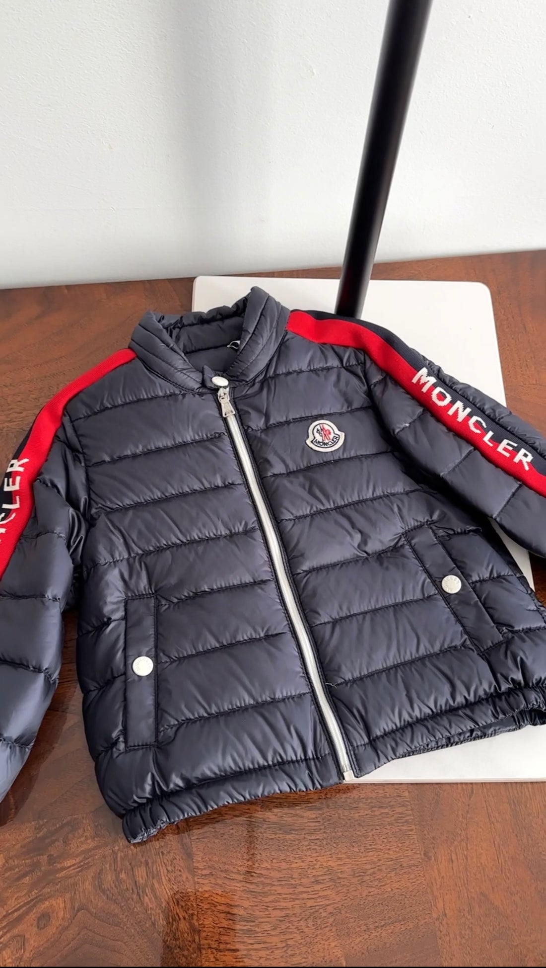 Moncler Baby Navy Down Acteon Jacket - 18/24 M