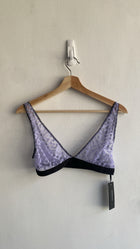 Versace Purple Logo Mesh Bra