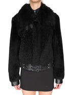 Coach 1941 Black Lambskin Shearling Moto Jacket - US 2-4