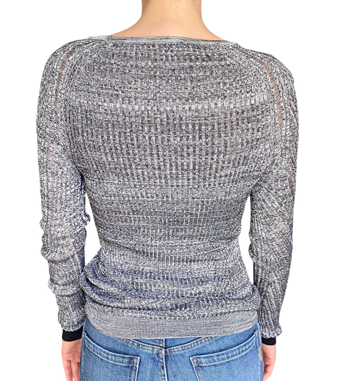 Acne Studios Grey Distressed Knit Sweater - L