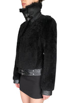 Coach 1941 Black Lambskin Shearling Moto Jacket - US 2-4