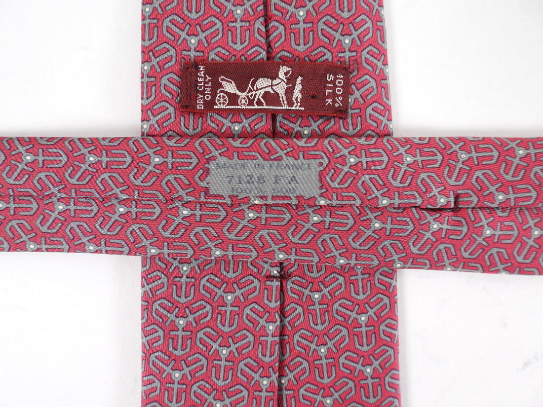 Hermes Vintage Silk Twill Pattern Tie