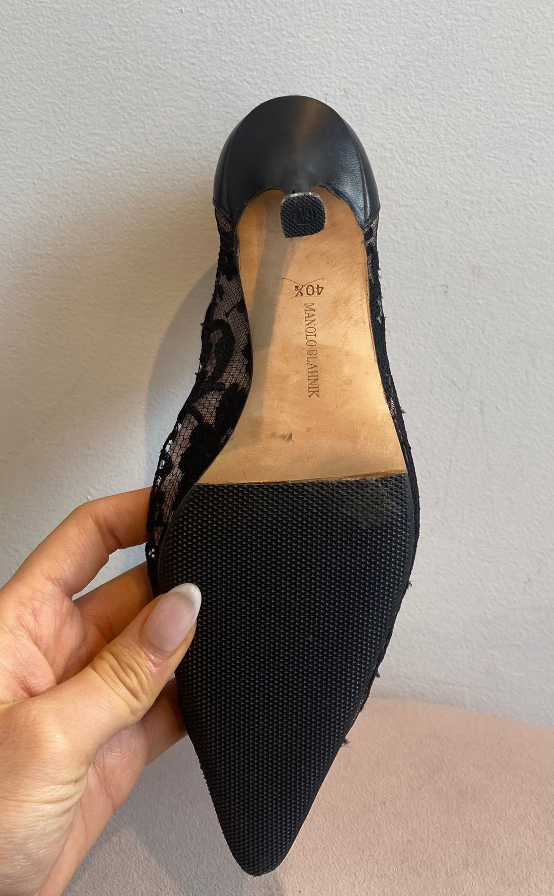 Manolo Blahnik Black Lace Bootie - 41