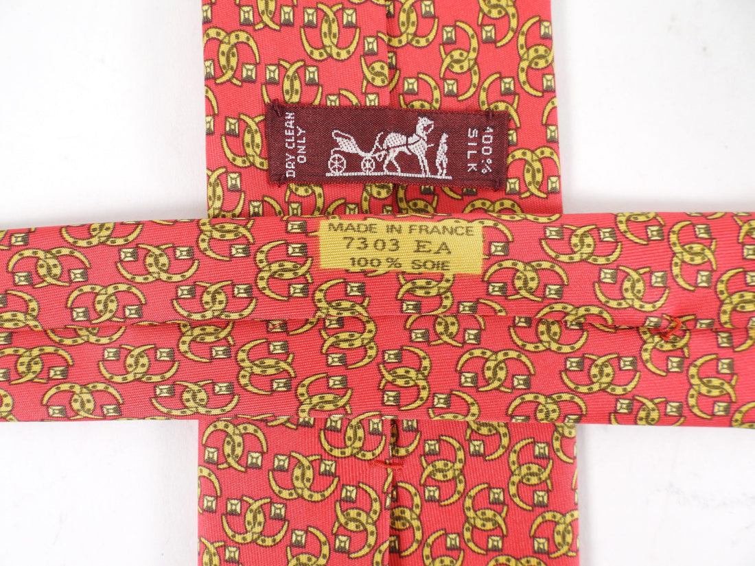 Hermes Vintage Silk Twill Pattern Tie