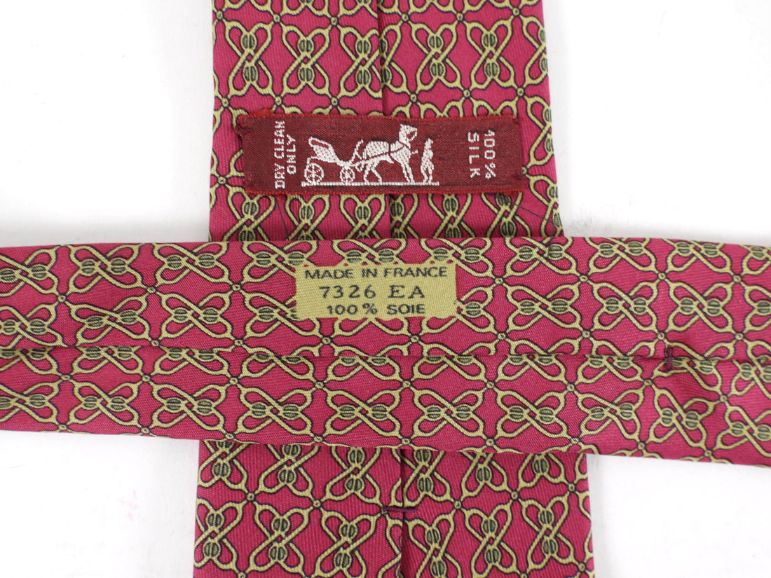 Hermes Vintage Silk Twill Pattern Tie