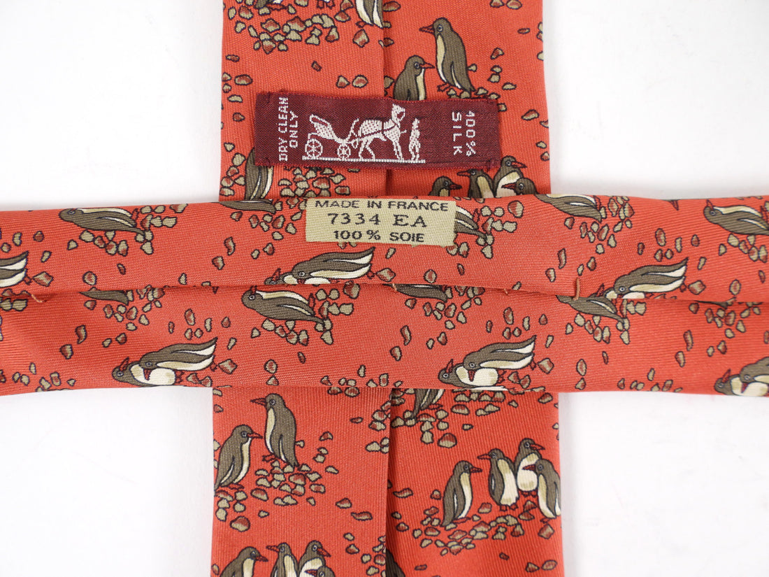 Hermes Vintage Silk Twill Pattern Tie