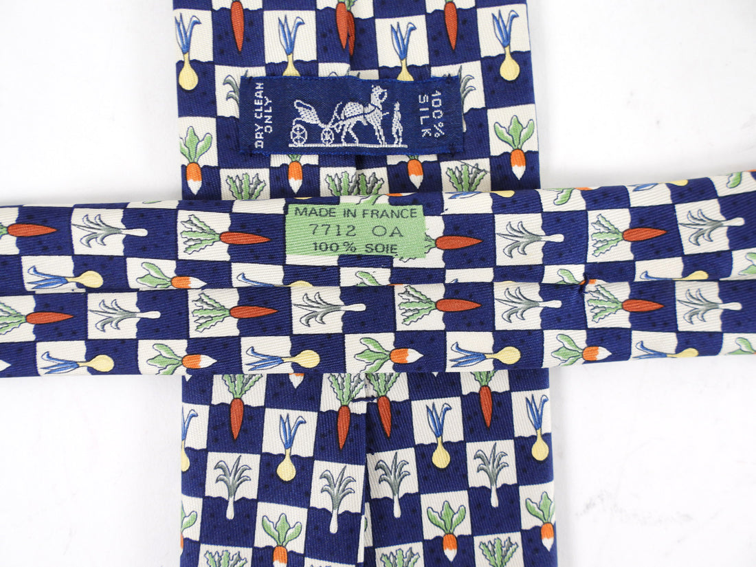 Hermes Vintage Silk Twill Pattern Tie