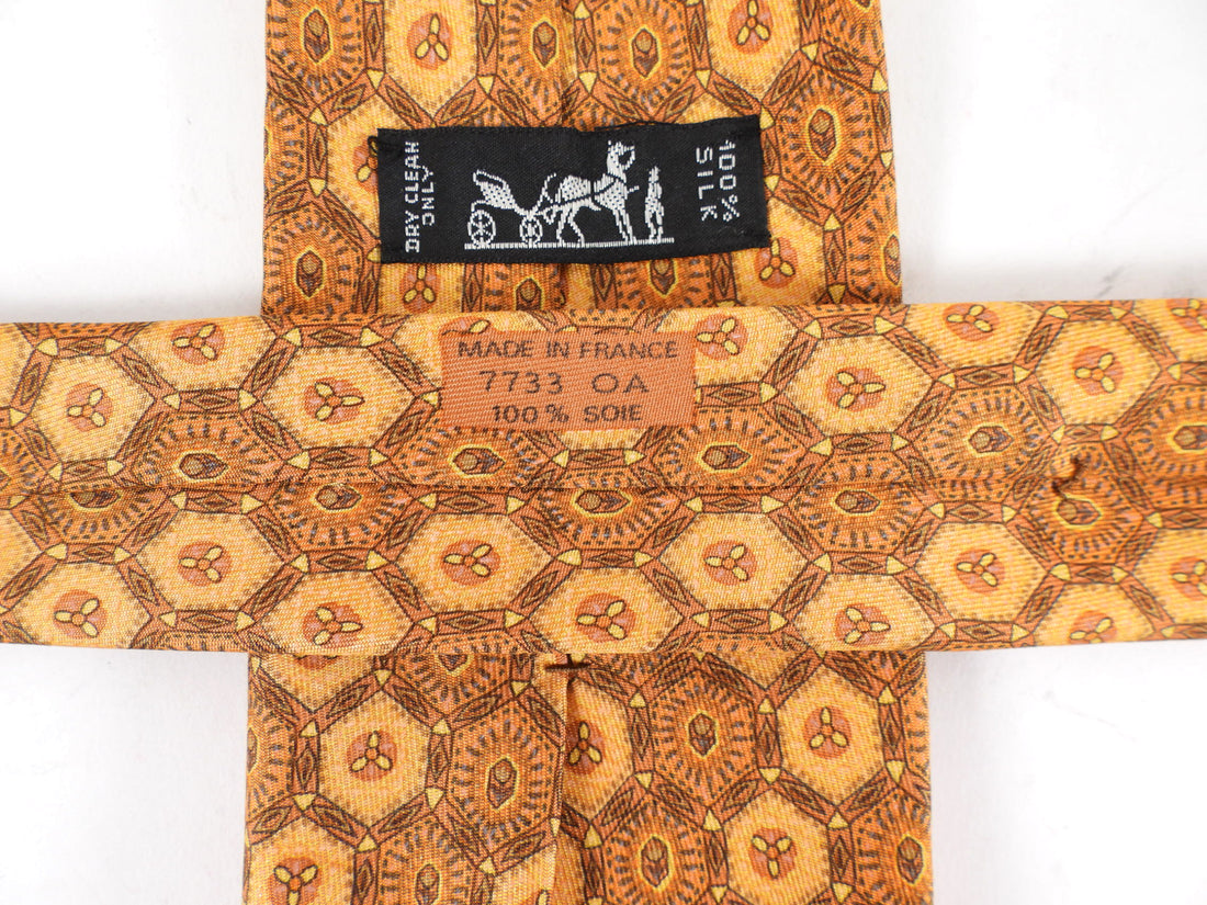 Hermes Vintage Silk Twill Pattern Tie