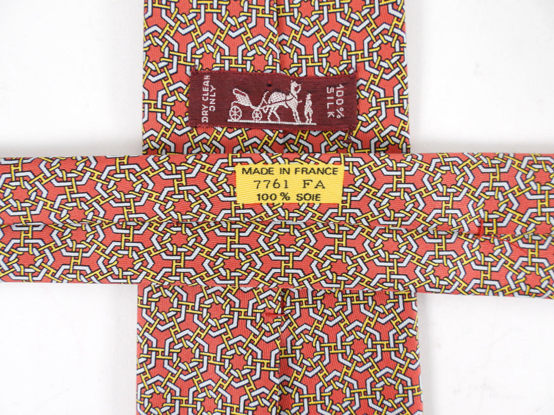 Hermes Vintage Silk Twill Pattern Tie