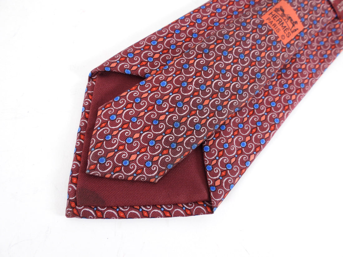Hermes Vintage Silk Twill Pattern Tie