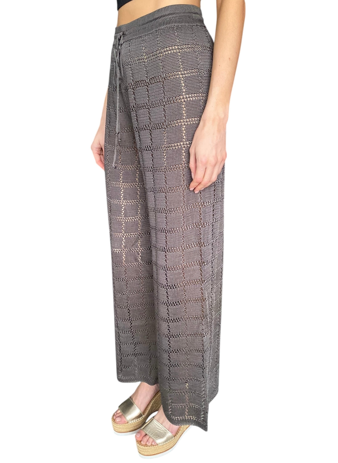 Calle Del Mar Grey Knit Patchwork Trousers - M