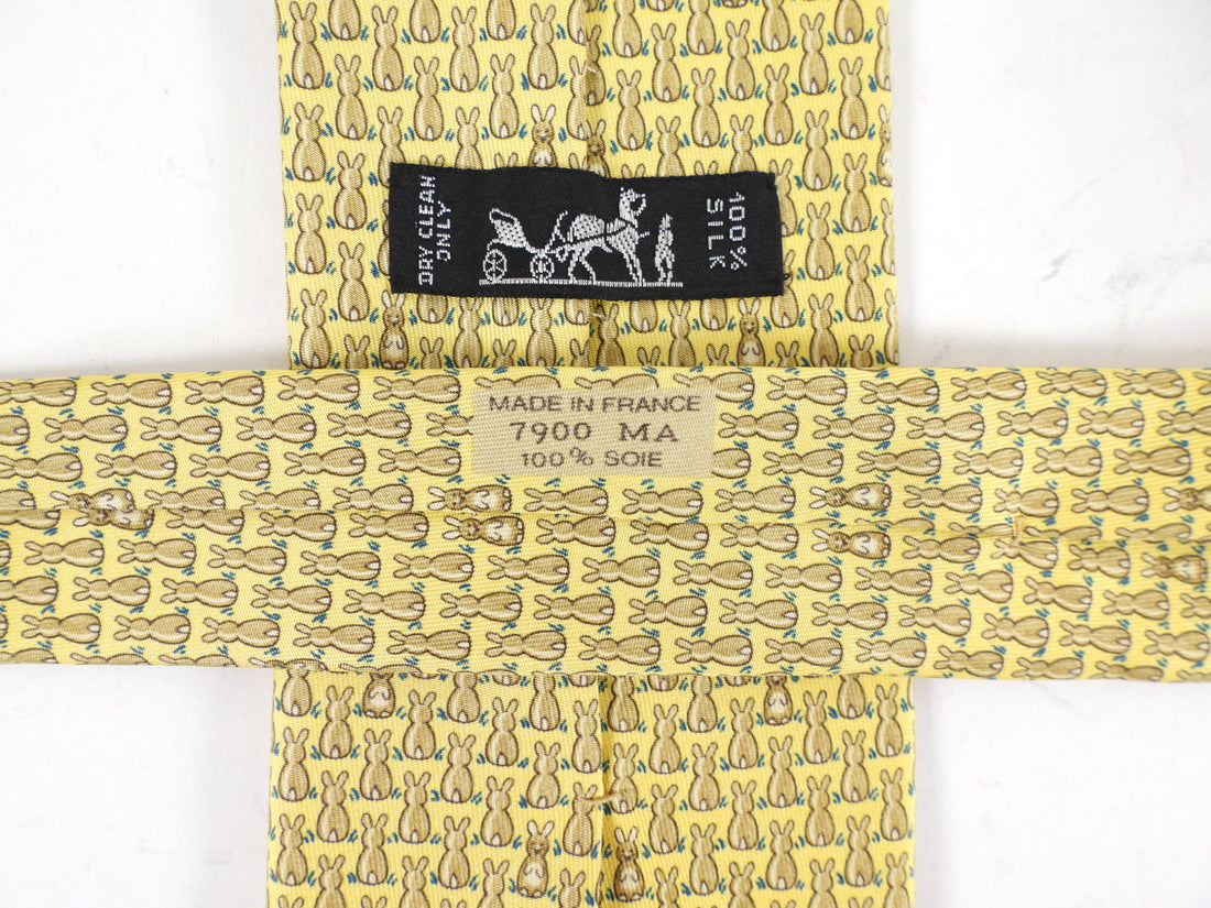 Hermes Vintage Silk Twill Pattern Tie