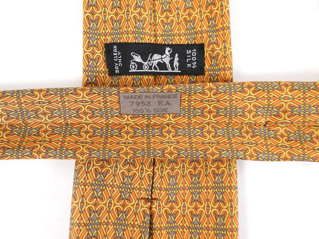 Hermes Vintage Silk Twill Pattern Tie
