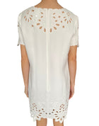 Ermanno Scervino White Lace Eyelet Cutout Mini Dress - IT 44 / US 8