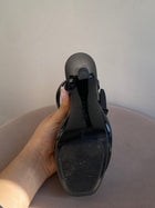 Saint Laurent Rubber Black Tribute Heels