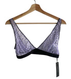 Versace Purple Logo Mesh Bra