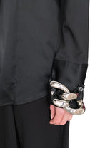 JW Anderson Black Silver Chain Cuff Long Sleeve Shirt - EU 34 / US 4