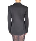 Giorgio Armani Black Double Breasted Jersey Blazer - 42 / US 6-8